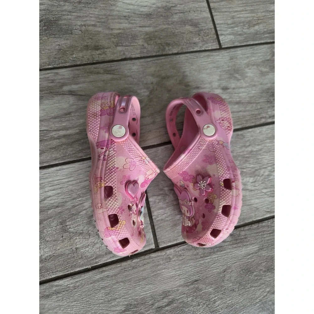 Crocs My Melody Pink Floral Clogs J1 Kids Sanrio Charm Shoes Cute Youth 2025